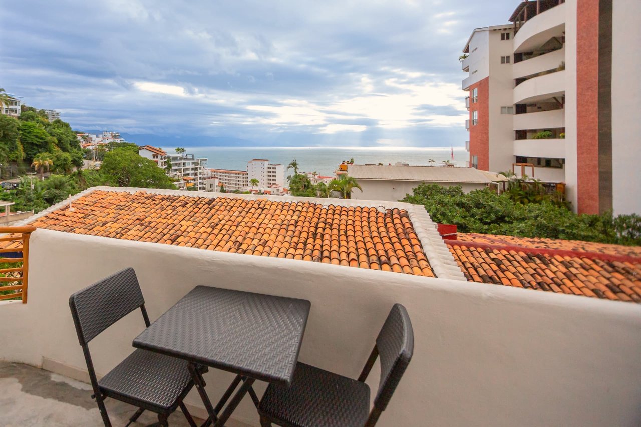 View of Banderas Bay from the terrace of the Premium King